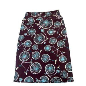 LuLaRoe Cassie Women's Bicycle Print Skirt